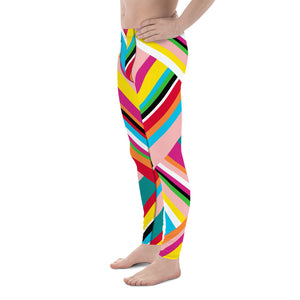 Men's Rainbow Stripe Print Leggings