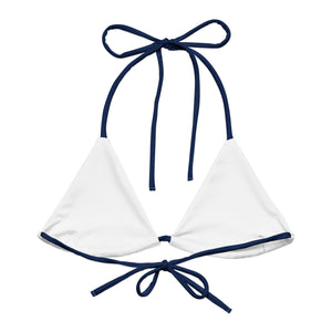 Ocean Print Recycled String Bikini Top