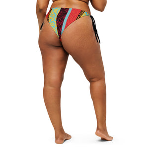 Pattern Stripe Print String Bikini Bottom