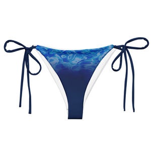 Ocean Print Recycled String Bikini Bottom