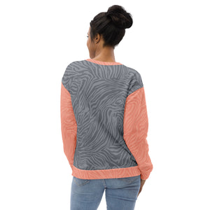 Peach Gray Zebra Unisex Sweatshirt