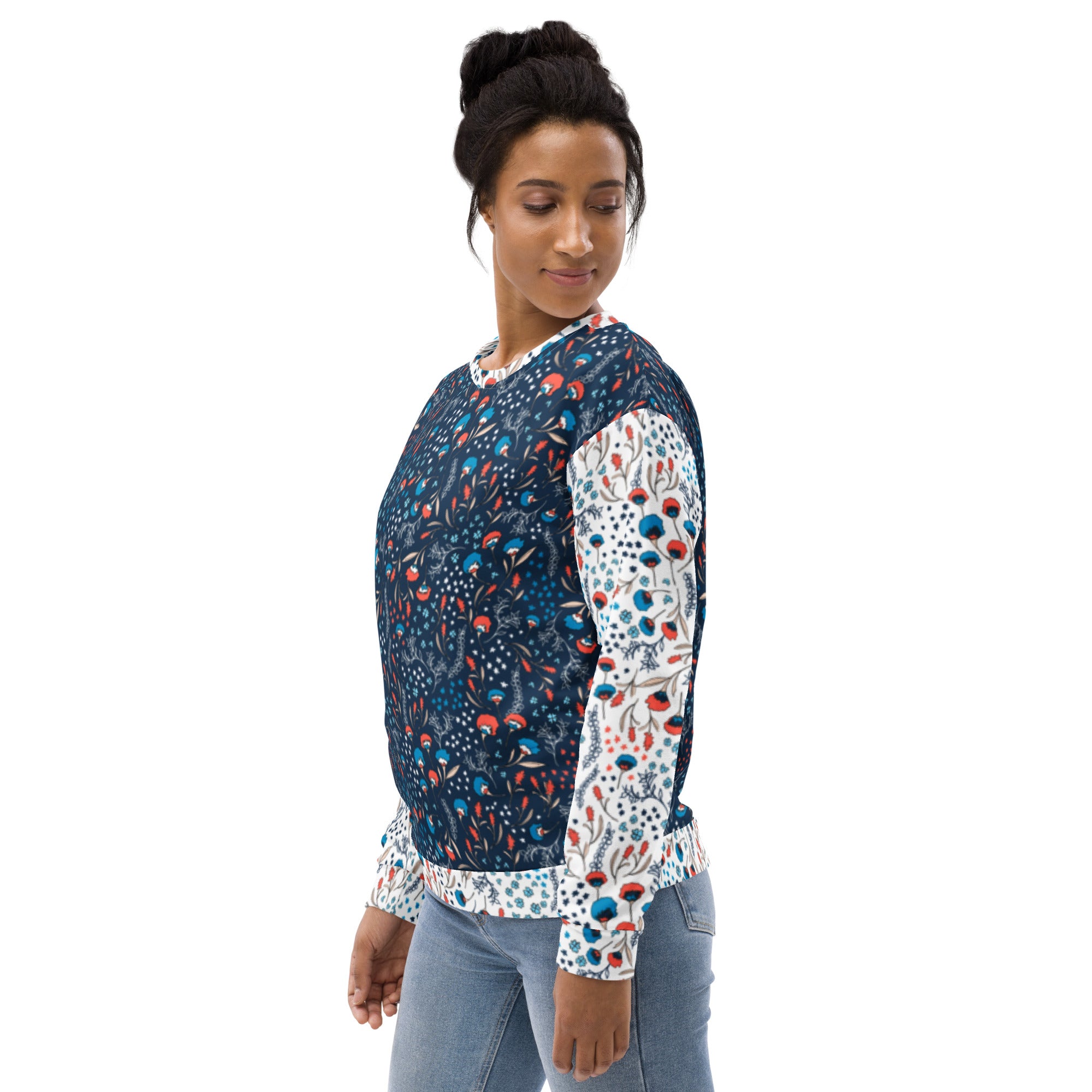 Navy Flower Sweatshirt