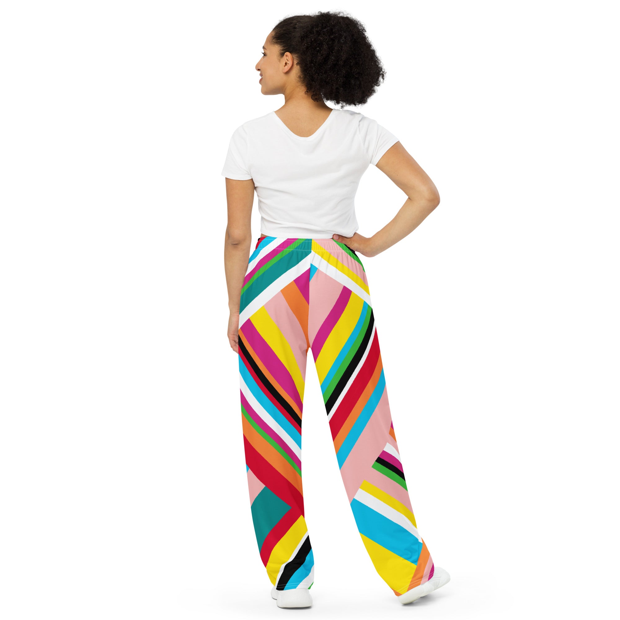 Rainbow Stripe Unisex Wide-Leg Yoga Pants