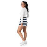 Navy Stripe Women’s Recycled Athletic Shorts