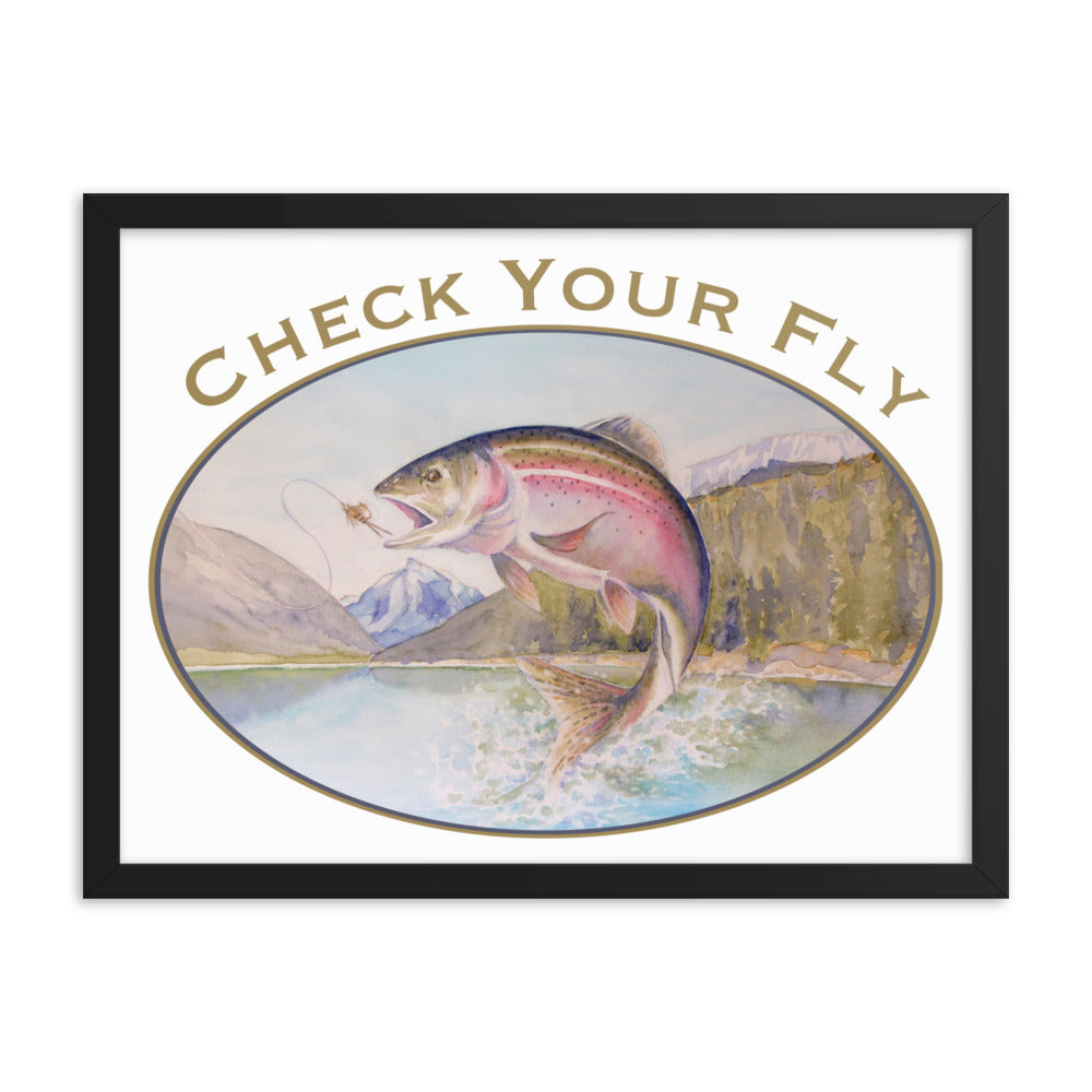 Framed Check Your Fly Print