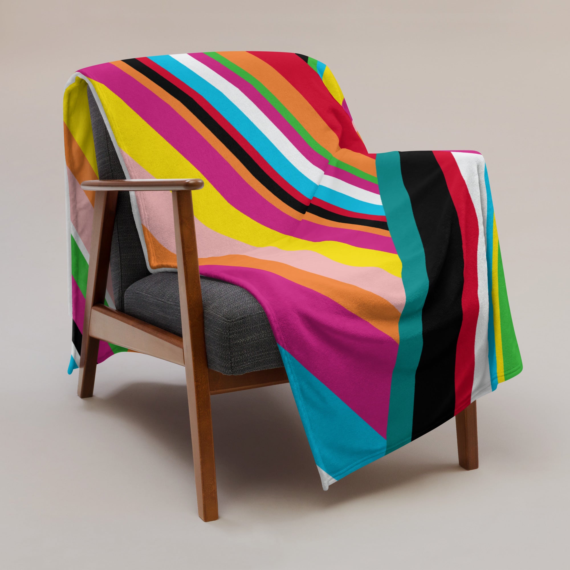 Rainbow Stripe Throw Blanket