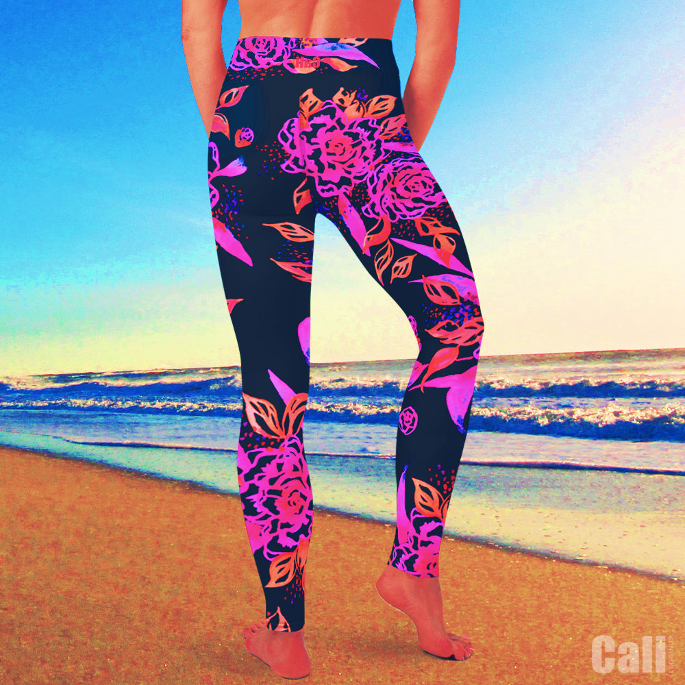 Painted Floral Yoga Leggings – CALI Leggings