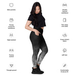 Black Marble Leggings with Pockets