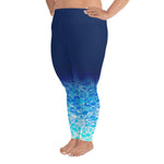 Ombre Ocean Yoga Cut Leggings Plus Sizes