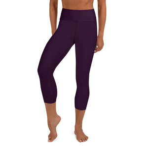 Yogalicious Womens Laser Cut Yoga Athletic Capri Leggings Posh Plum Small  EUC - $23 - From Tiffany