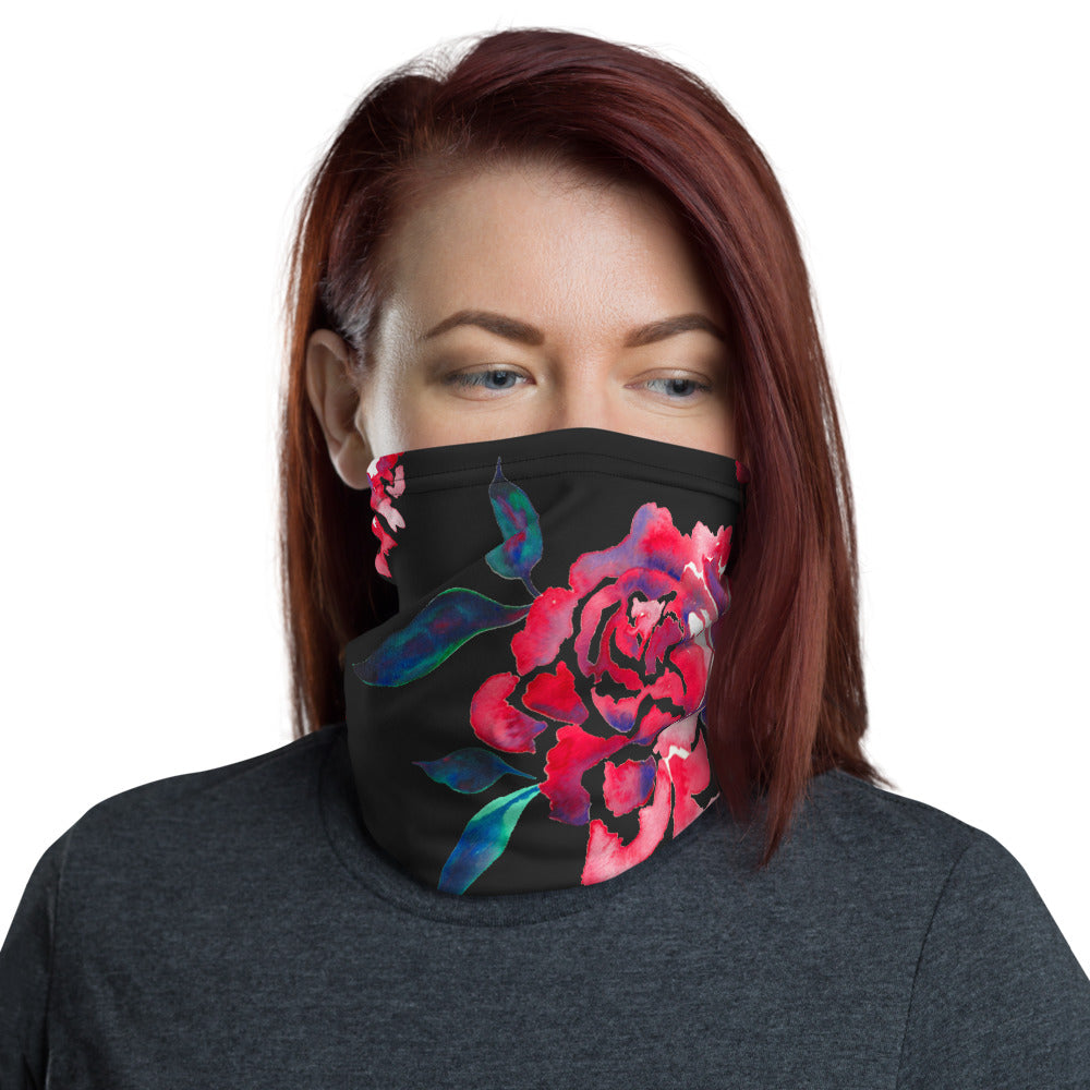 Painted Rose Face Mask Neck Gaiter
